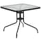 Flash Furniture 5PC Patio Set-31.5SQ Glass Table, 4 Brown Chairs TLH-073A2303C-BN-GG - alternate 7
